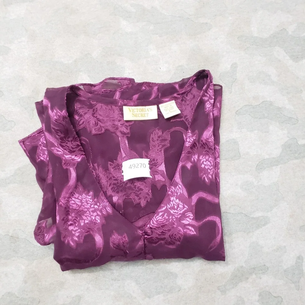 Victoria's‎ Secret Sleepwear Top Womens Large Purple Gold Label Whimsigoth